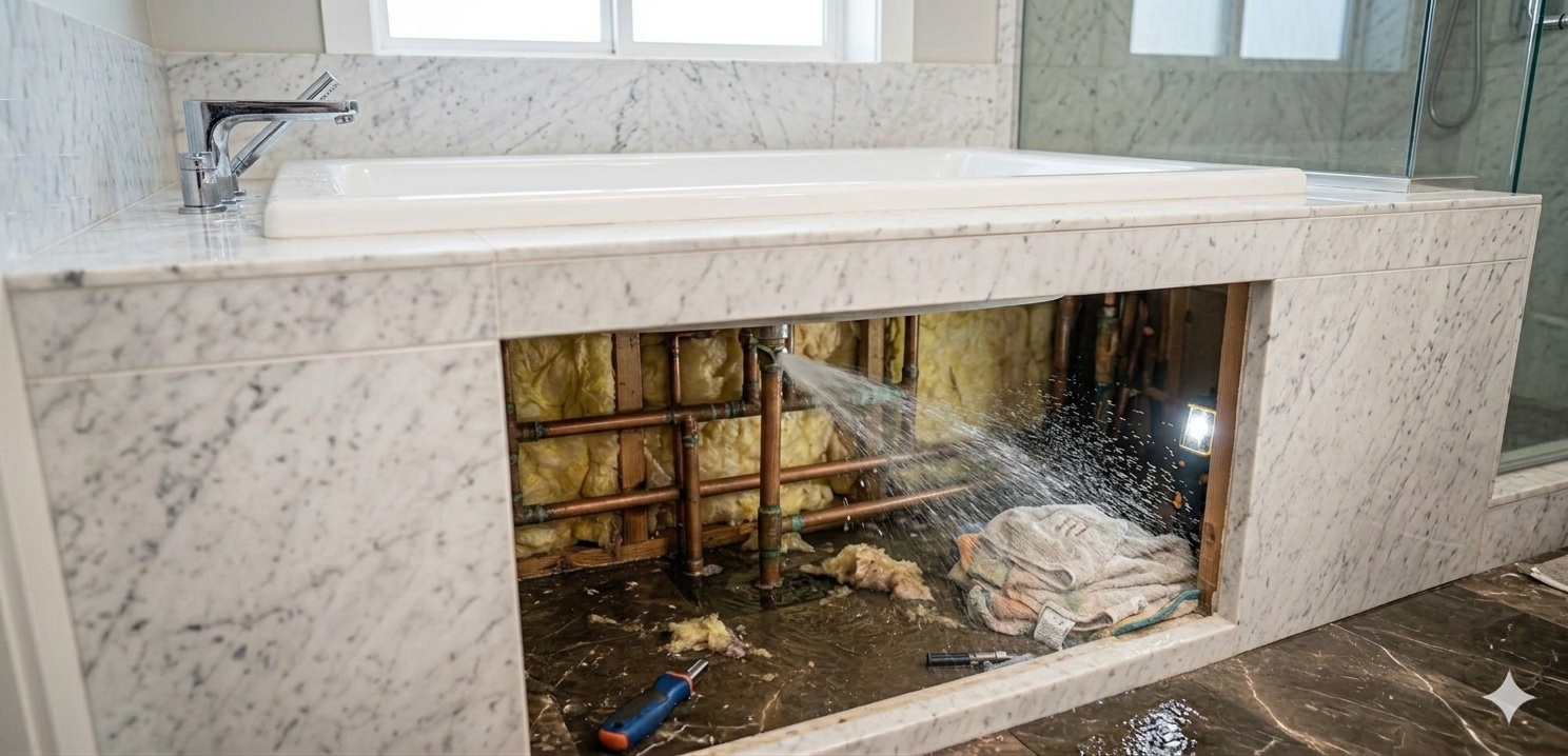 Burst water pipe causing property damage